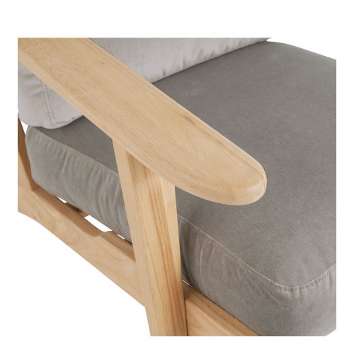 Fauteuil JULES en velours - Gris perle