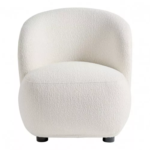 Fauteuil LISETTE en bouclette - Crème - Petit modèle