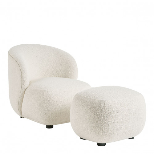 LISETTE armchair in bouclé - Cream - Small model