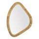 Miroir COSMO en rotin et métal doré finition laiton - Grand modèle - H. 69 cm