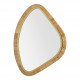 Miroir COSMO en rotin et métal doré finition laiton - Grand modèle - H. 69 cm