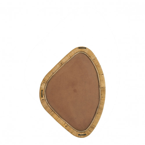 COSMO Mirror in Rattan and Brass-Finish Gold Metal - Small Model - H. 45 cm