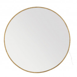 VICTORIA round lighted mirror in metal with brass finish - ø 90 cm