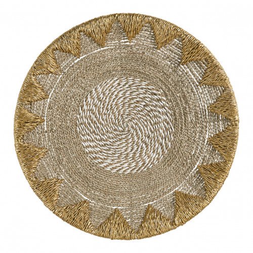 Décoration murale MALENA en jonc de mer et raphia - ø 70 cm