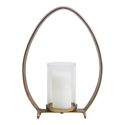 OVAÉ candle holder in metal antique brass finish - Large model - H. 39 cm