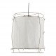 Suspension JADE en tissu blanc et métal doré finition laiton - Grand modèle - H. 75 cm
