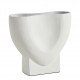Vase CÉLESTE en métal blanc - Petit modèle - H. 21 cm