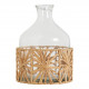 Vase bonbonne GARANCE en verre et raphia - Petit modèle - H. 21 cm