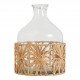 Vase bonbonne GARANCE en verre et raphia - Petit modèle - H. 21 cm