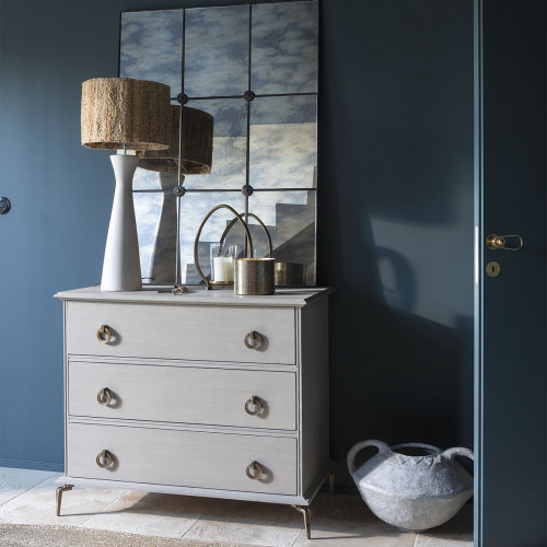 OVAÉ candle holder in metal antique brass finish - Small model - H. 35 cm