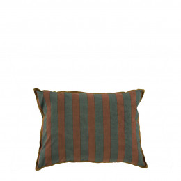 BAYADÈRE Cushion cover in cotton - Petrol blue and terracotta - 40 x 30 cm