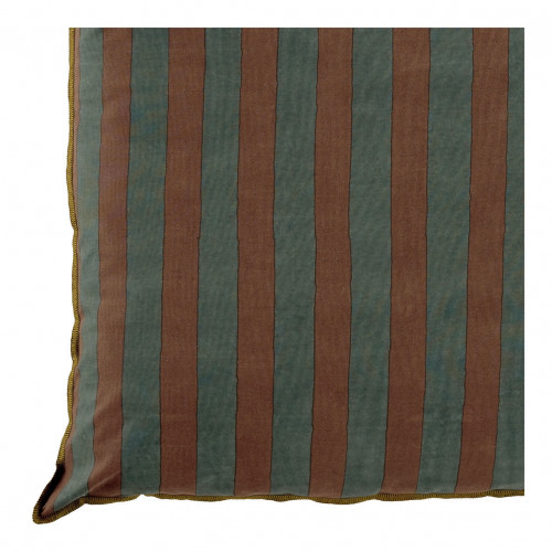 BAYADÈRE cotton cushion cover - Petrol blue and terracotta - 80 x 50 cm