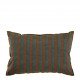 Housse de coussin BAYADÈRE en coton - Bleu pétrole et terracotta - 60 x 40 cm