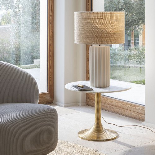Pied de lampe ATHENA en céramique blanche - ø 17 x 50 cm