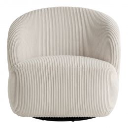 Fauteuil LISETTE en velours côtelé - Crème