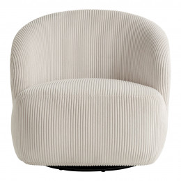 LISETTE armchair in ribbed velvet - Cream