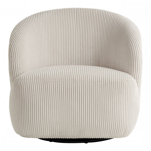 LISETTE armchair in ribbed velvet - Cream