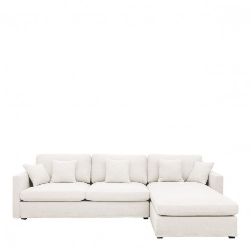 ANGIE reversible chaise sofa in linen - White