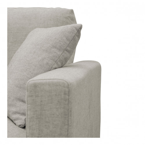 Canapé méridienne réversible ANGIE en lin mélangé - Gris clair