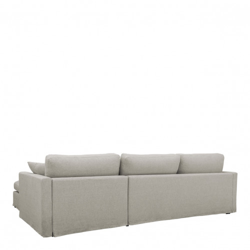 ANGIE reversible chaise sofa in linen blend - Light gray