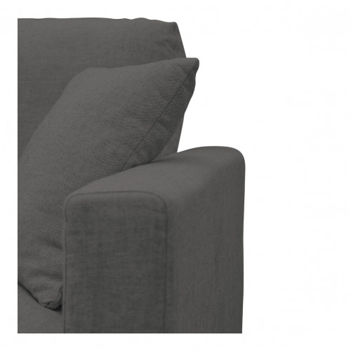 ANGIE reversible chaise sofa in linen - Dark gray