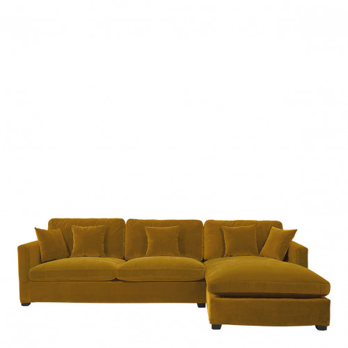 ANGIE reversible chaise sofa in velvet - Saffron