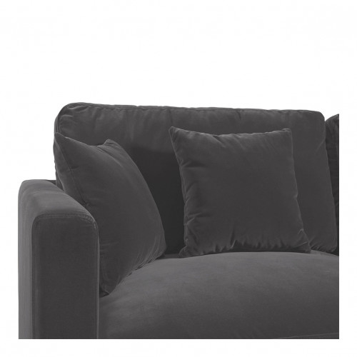 ANGIE reversible chaise sofa in velvet - Dark gray