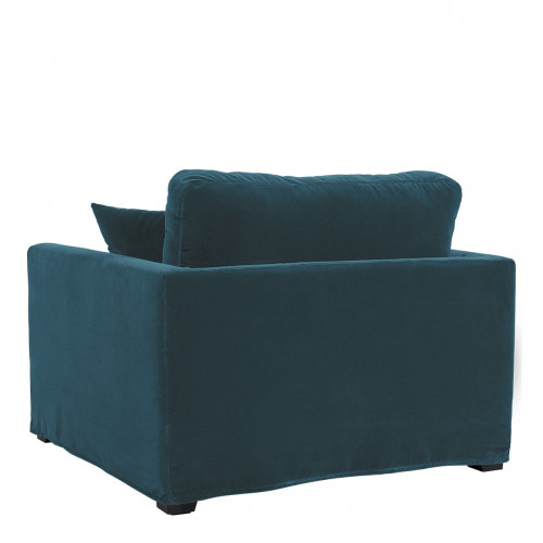 ANGIE Armchair in velvet - Peacock blue