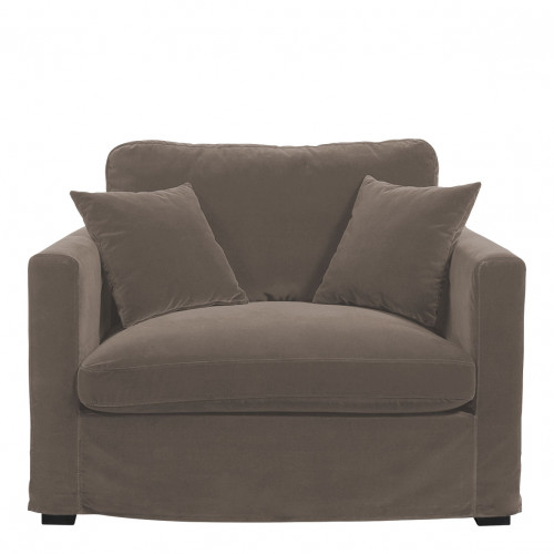 ANGIE armchair in velvet - Taupe