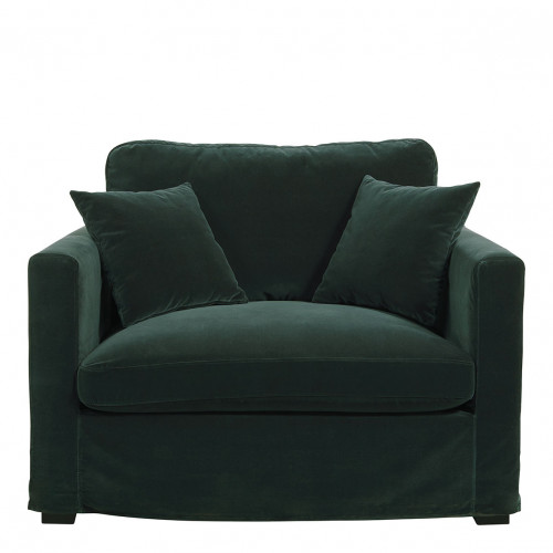 ANGIE Armchair in velvet - Forest green