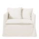 Fauteuil GABRIEL en lin - Blanc