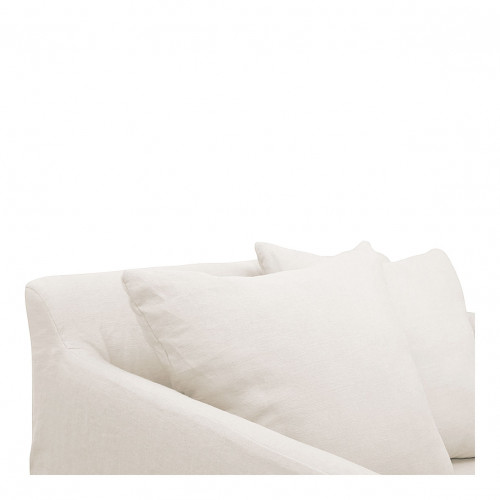 Fauteuil GABRIEL en lin - Blanc