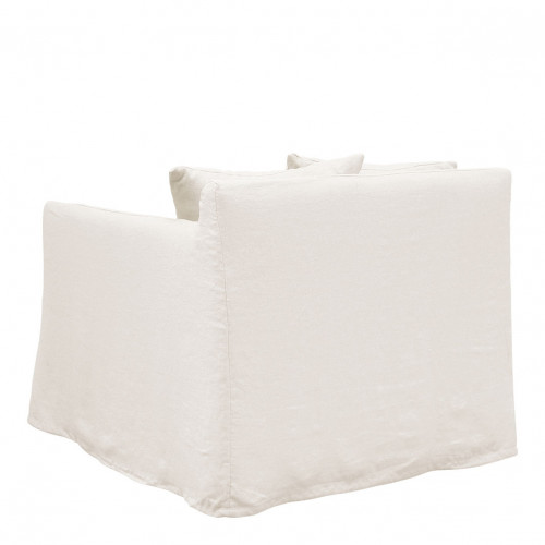 Fauteuil GABRIEL en lin - Blanc