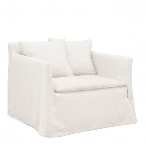GABRIEL Armchair in Linen - White