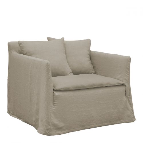 Fauteuil GABRIEL en lin - Beige