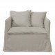 Fauteuil GABRIEL en lin mélangé - Gris clair