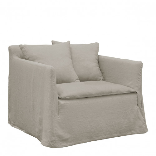 GABRIEL Armchair in linen blend - Light gray