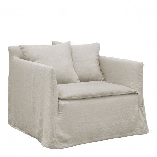 Fauteuil GABRIEL en lin mélangé - Naturel