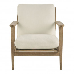 JULES Armchair in Cotton and Linen - Ecru