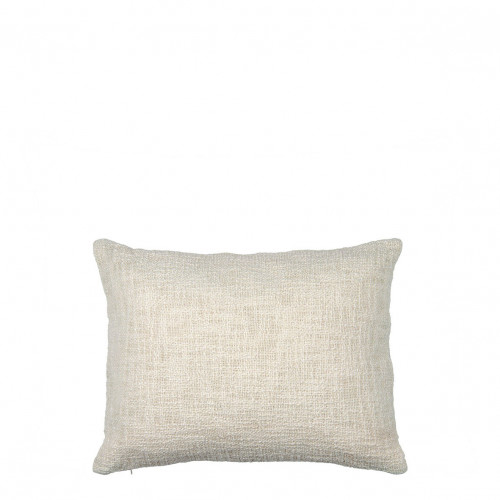 Housse de coussin GALETS en polycoton brodé - Rose et curry - 40 x 30 cm