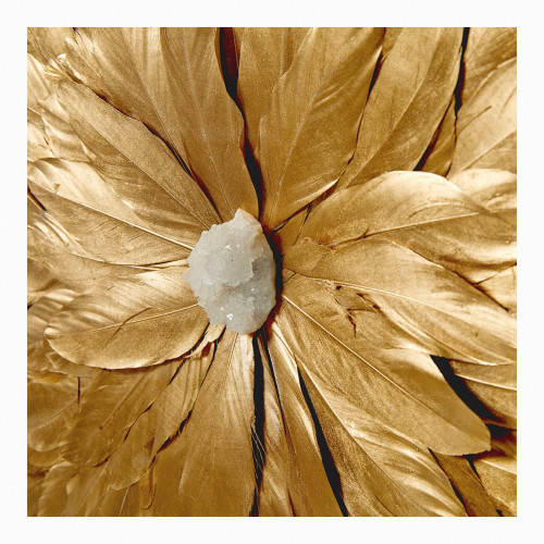 FLEUR Wall Decoration in Feathers - Golden