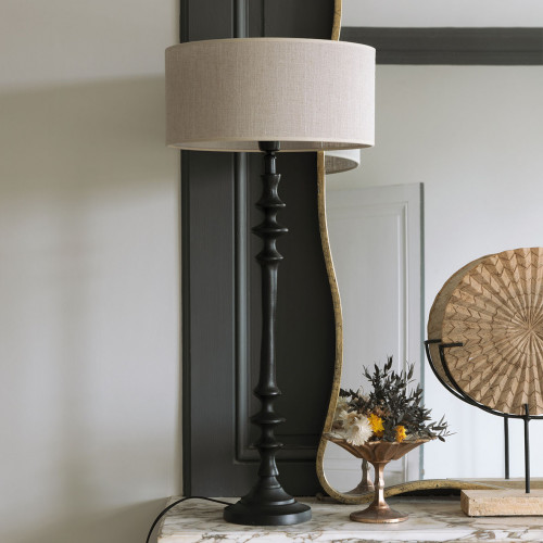 SIMON matte black metal lamp base - ø 15 x 62 cm