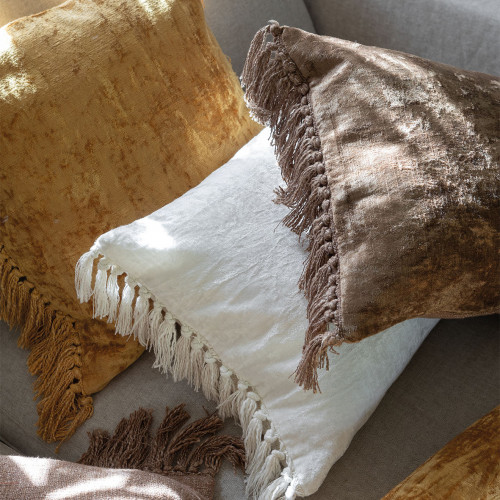 PAULA iridescent velvet cushion cover - White - 50 x 50 cm