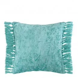 Housse de coussin PAULA en velours irisé - BLeu aqua - 50 x 50 cm