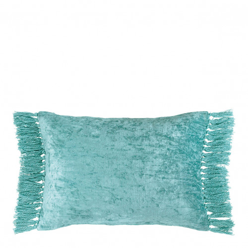PAULA iridescent velvet cushion cover - Aqua blue - 60 x 40 cm