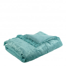 Futon PAULA en velours irisé - 180 x 80 cm - Bleu aqua