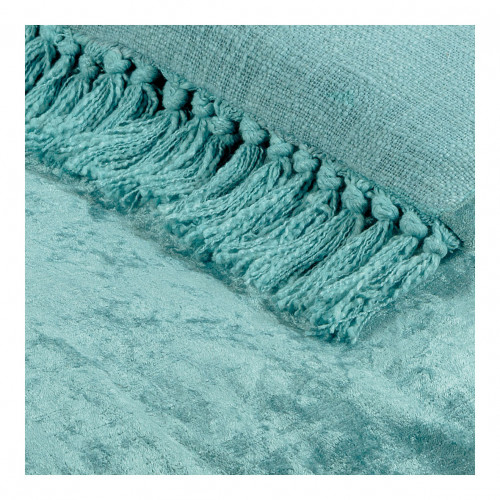 PAULA Futon in Iridescent Velvet - 180 x 80 cm - Aqua Blue