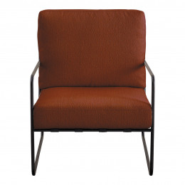 GASPARD Armchair in Bouclé and Metal - Terracotta