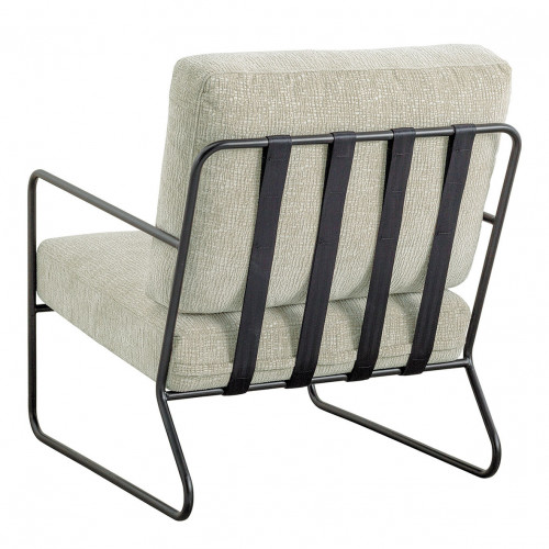GASPARD Armchair in Jacquard Velvet Fabric and Metal - Sand
