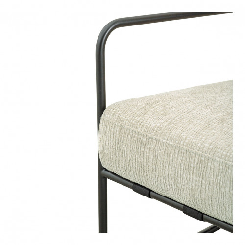 Fauteuil GASPARD en tissu jacquard de velours et métal - Sable